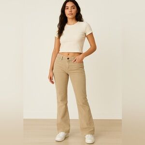 Vintage Aeropostale Low Rise Corduroy Pants‎ Beige Y2K 2000s Preppy Retro  7/8